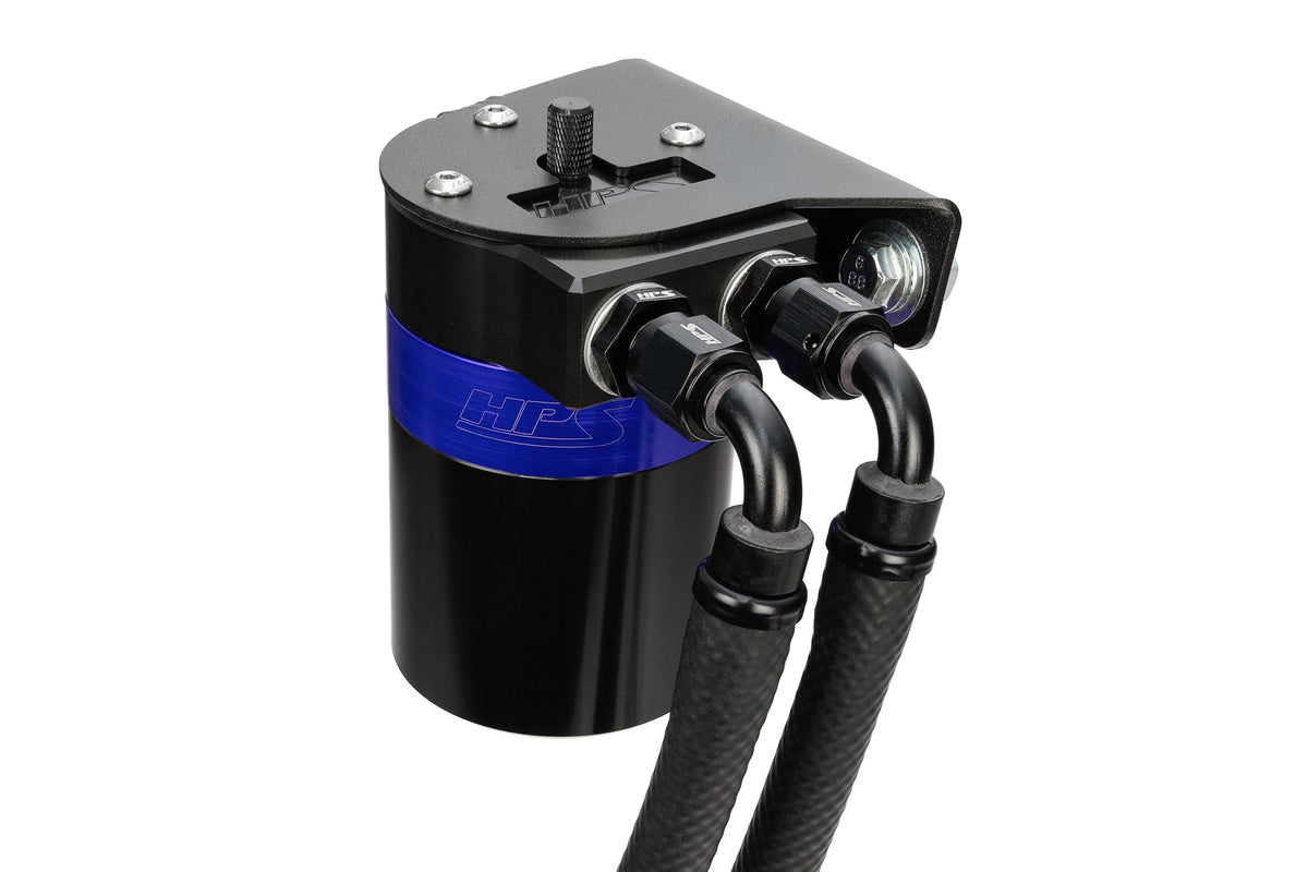 HPS Performance Billet Aluminum Oil Catch Can Kit (Blue) - Lexus GX470 - (2003-2009)