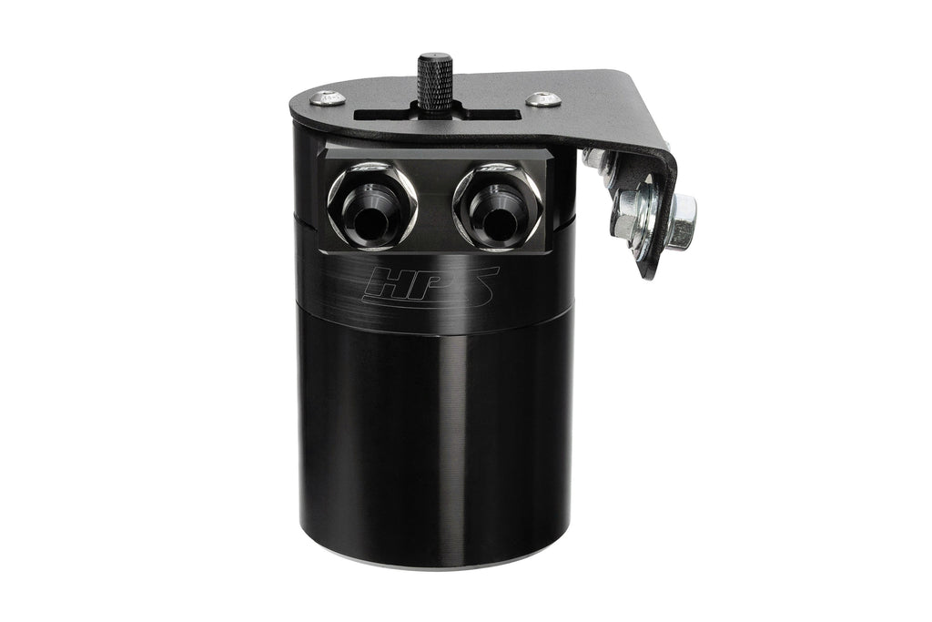 HPS Performance Billet Aluminum Oil Catch Can Kit, Black, 860-019WB