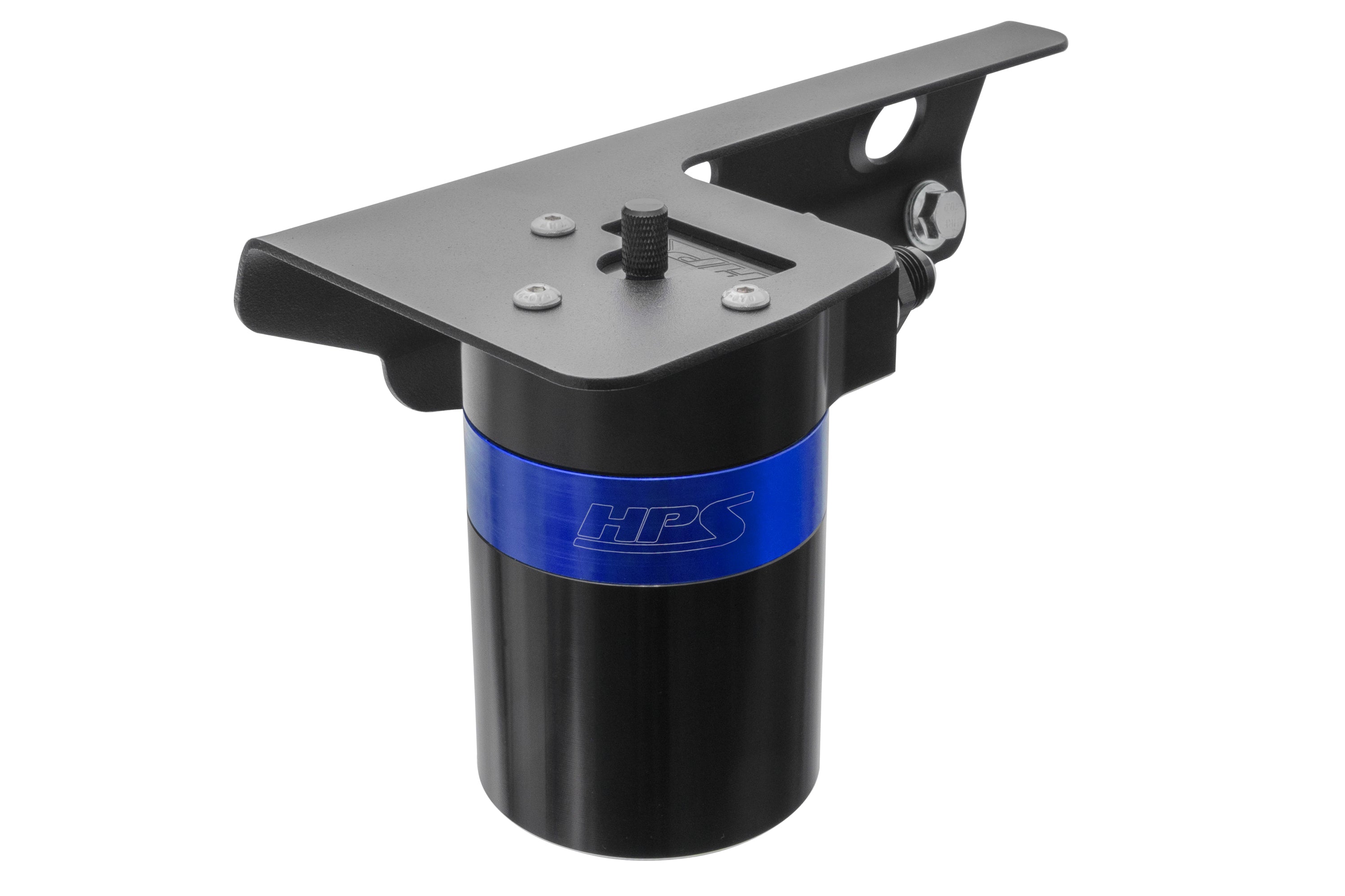 HPS Performance Billet Aluminum Oil Catch Can Kit, Blue, 860-021BL