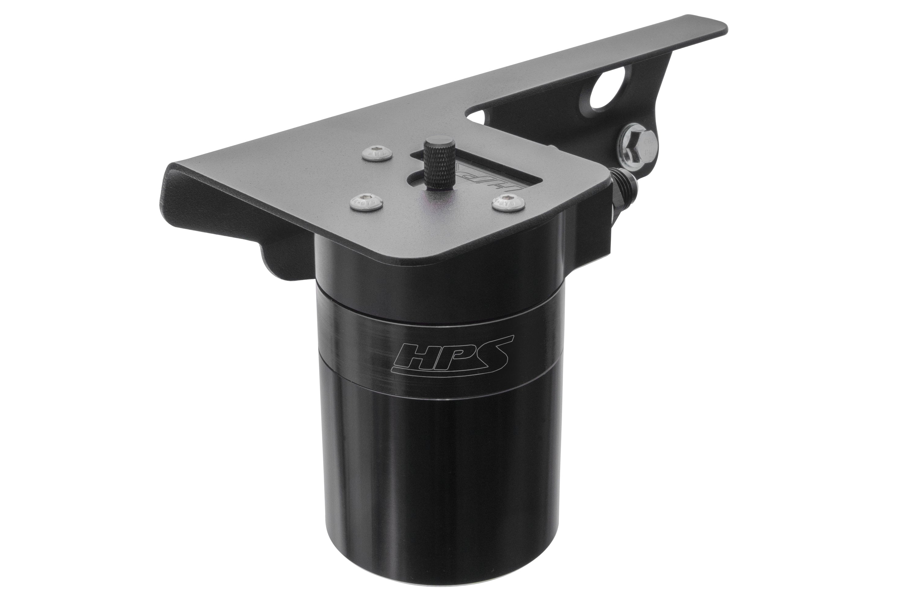 HPS Performance Billet Aluminum Oil Catch Can Kit, Black, 860-021WB