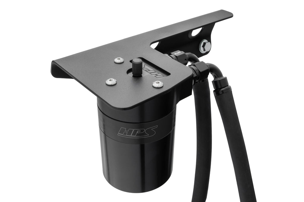 HPS Performance Billet Aluminum Oil Catch Can Kit, Black, 860-021WB