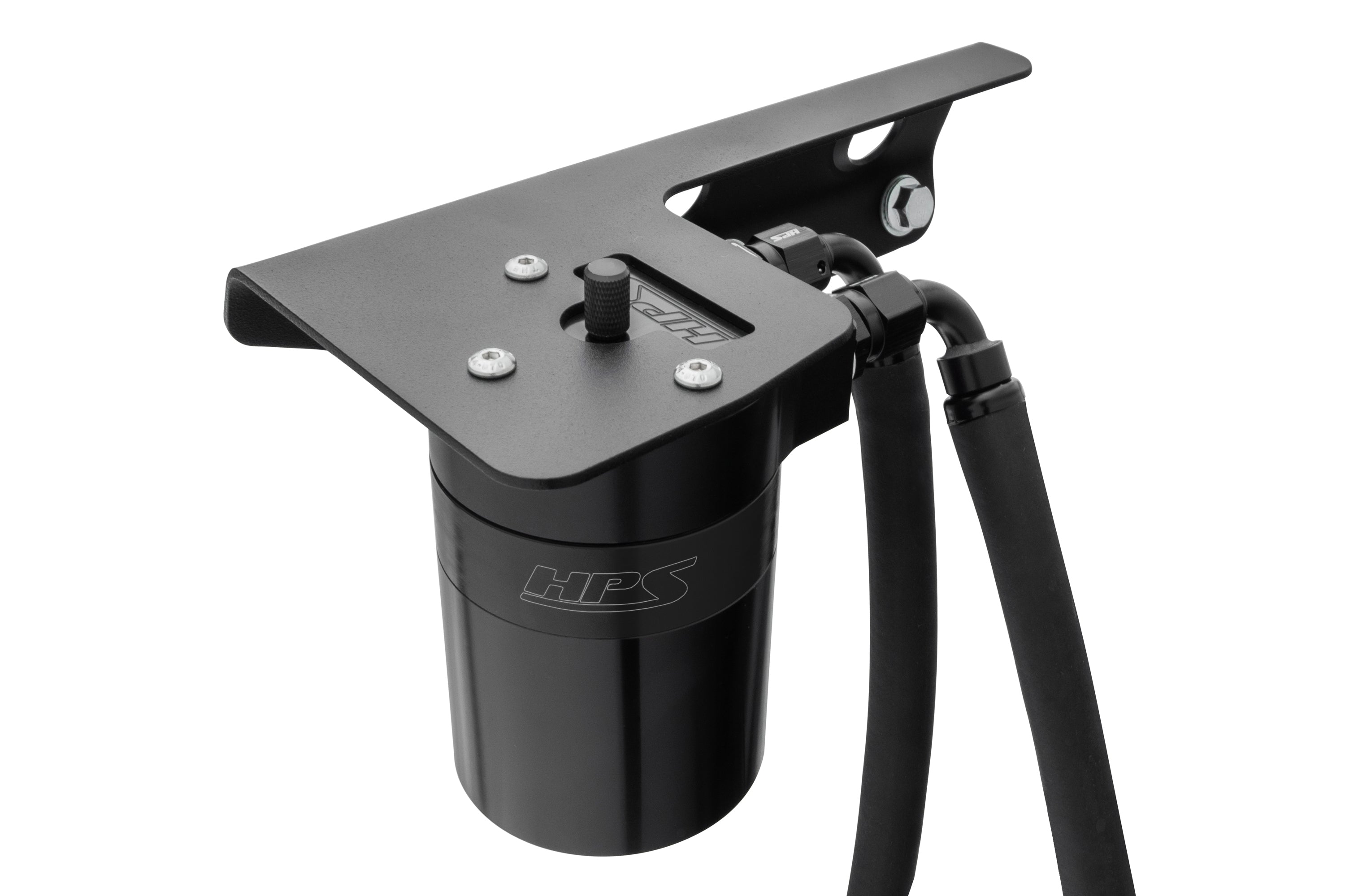 HPS Performance Billet Aluminum Oil Catch Can Kit, Black, 860-021WB