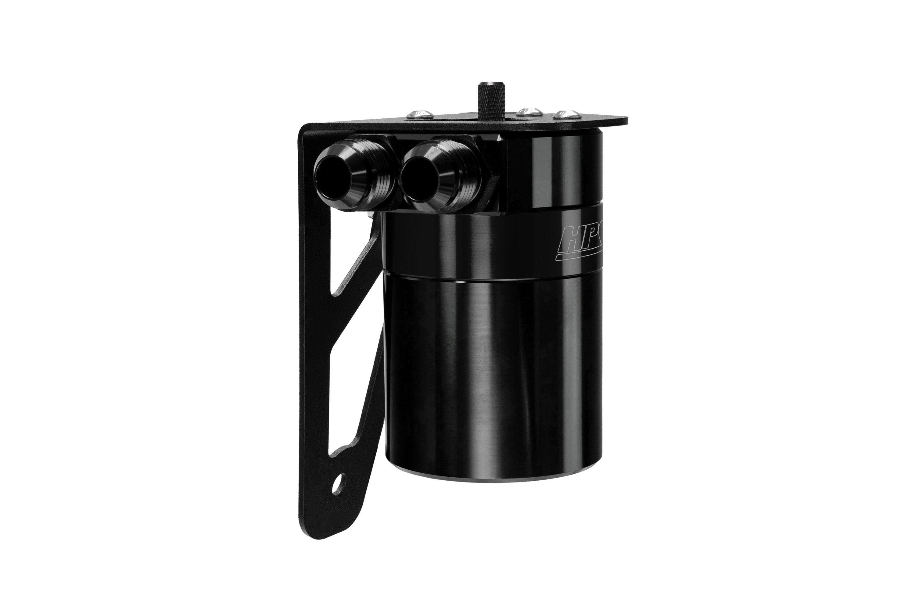 HPS Performance Billet Aluminum Oil Catch Can Kit, Black, 860-023WB