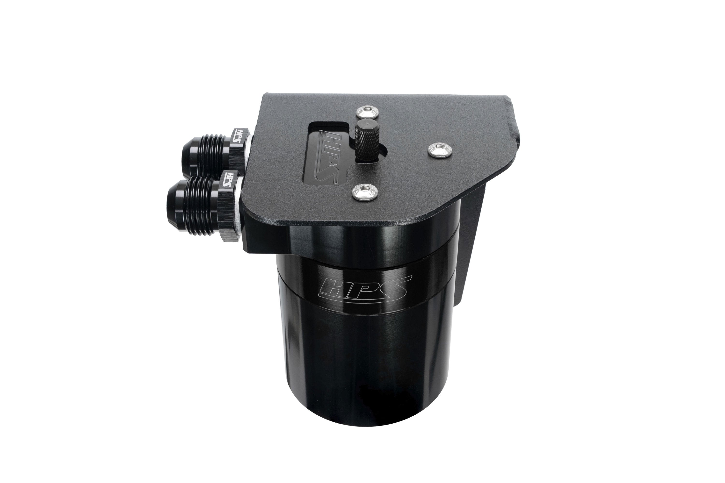 HPS Performance Billet Aluminum Oil Catch Can Kit, Black, 860-023WB
