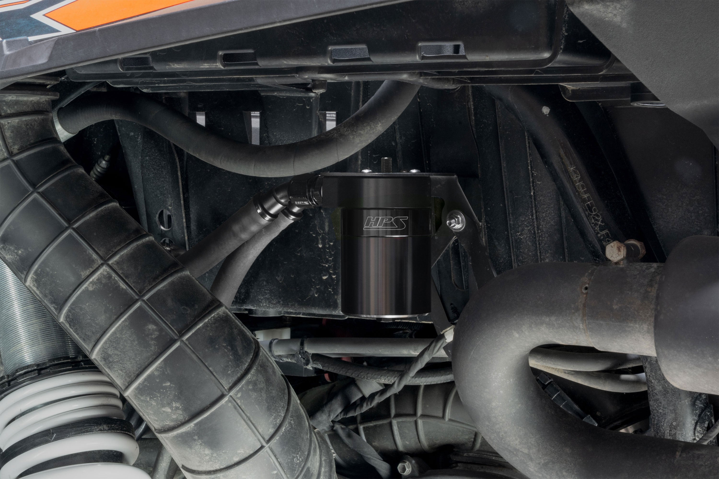 HPS Performance Billet Aluminum Oil Catch Can Kit, Black, 860-023WB