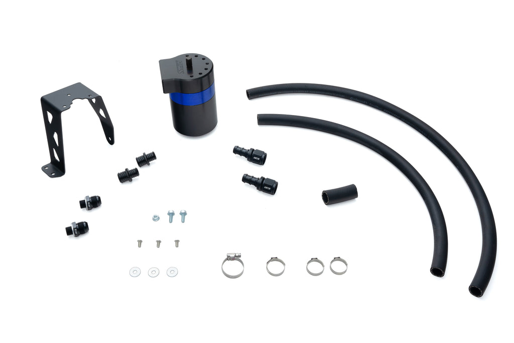 HPS Performance Billet Aluminum Oil Catch Can Kit, Blue, 860-024BL