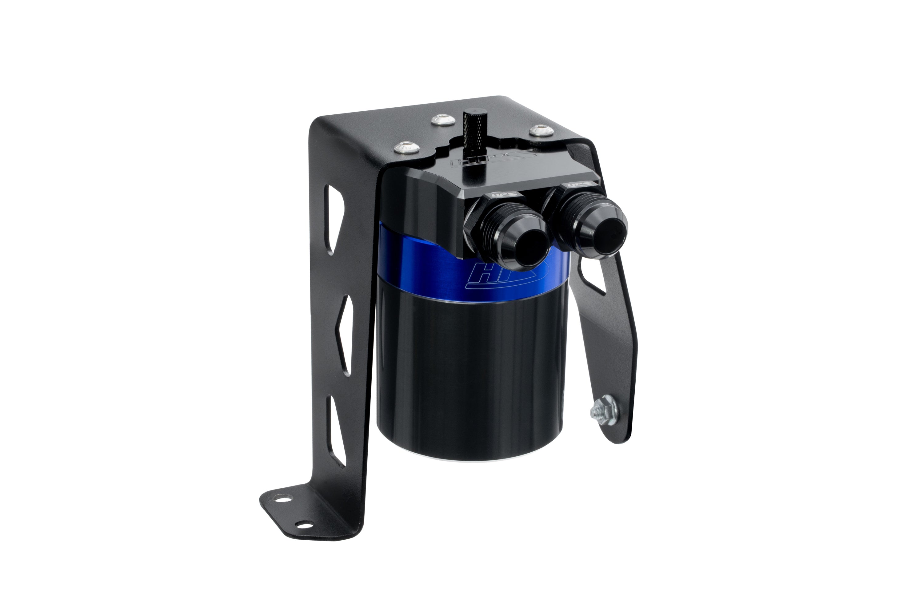 HPS Performance Billet Aluminum Oil Catch Can Kit, Blue, 860-024BL