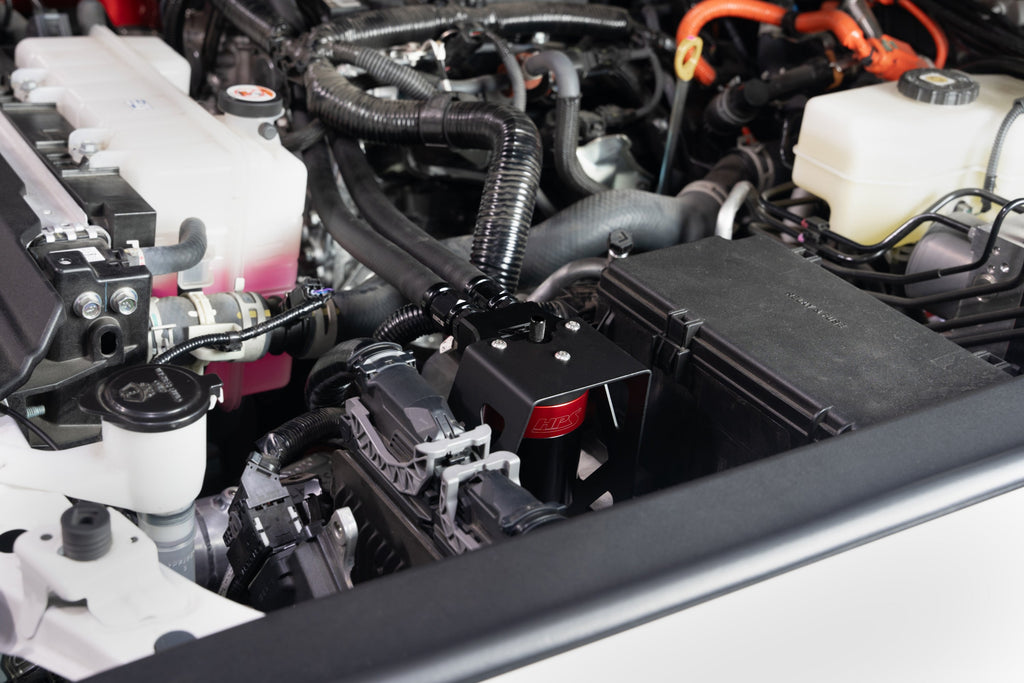 HPS Performance Billet Aluminum Oil Catch Can Kit, Black, 860-024WB
