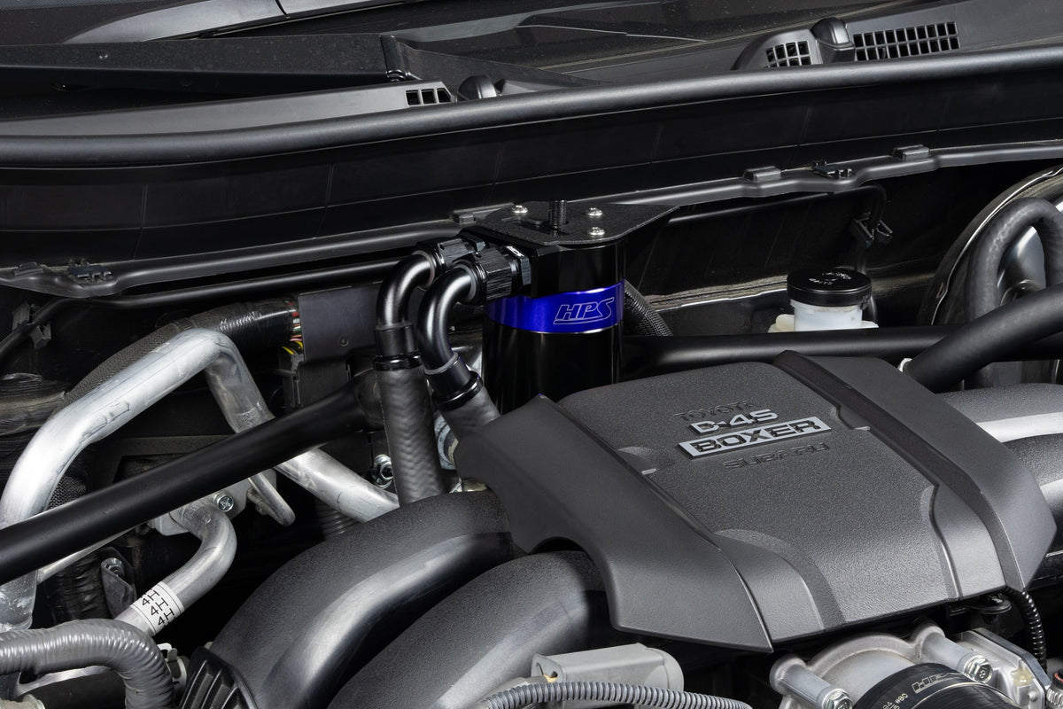 HPS Performance Billet Aluminum Oil Catch Can Kit (Blue) - Subaru BRZ / Toyota GR86 - (2022-2026)