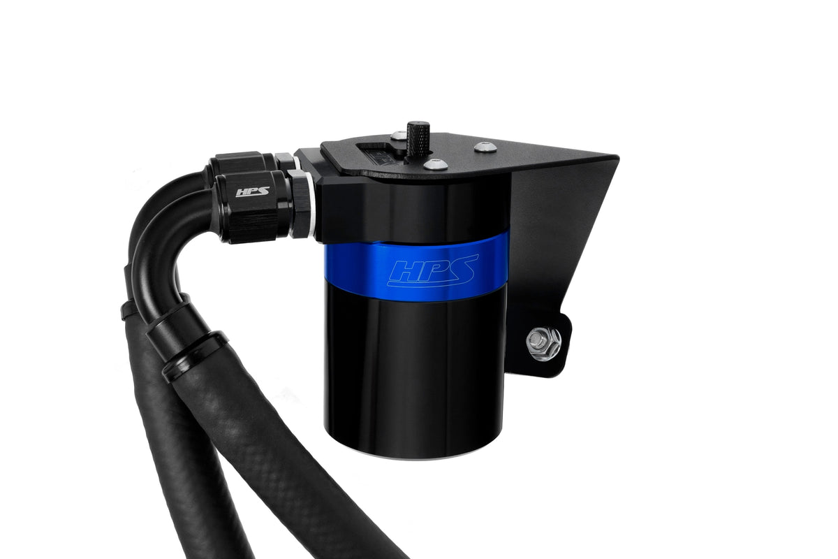 HPS Performance Billet Aluminum Oil Catch Can Kit (Blue) - Subaru BRZ / Toyota GR86 - (2022-2026)