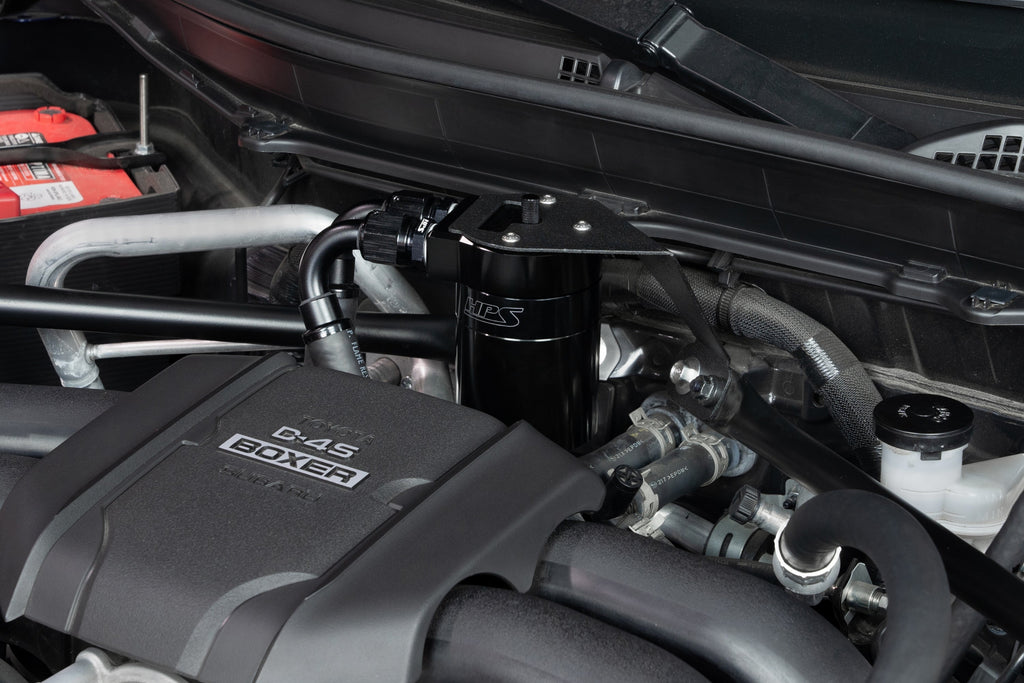 HPS Performance Billet Aluminum Oil Catch Can Kit (Black) - Subaru BRZ / Toyota GR86 - (2022-2026)