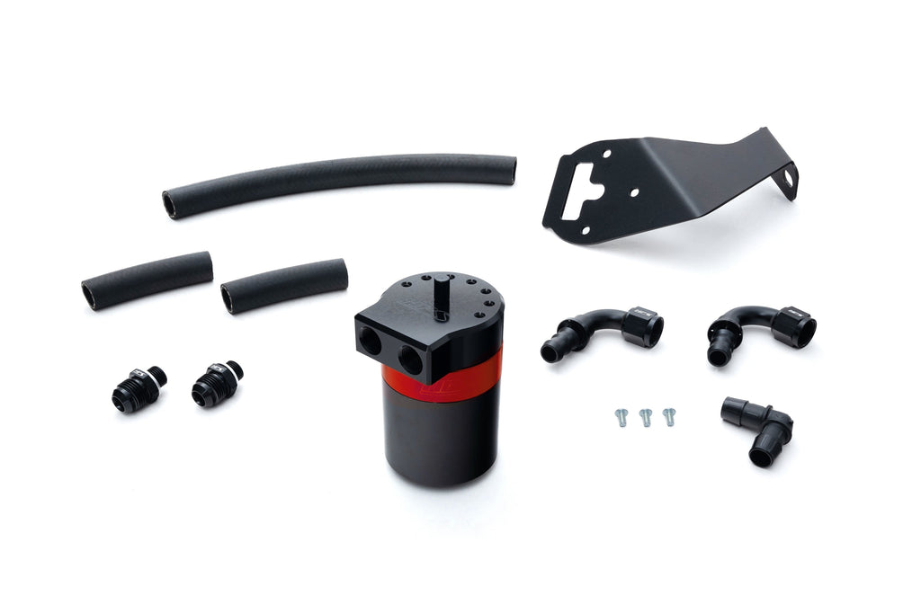 HPS Performance Billet Aluminum Oil Catch Can Kit (Red) - Subaru BRZ / Toyota GR86 - (2022-2026)