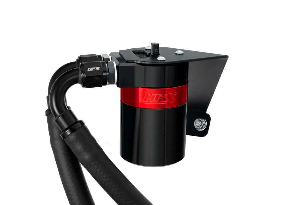 HPS Performance Billet Aluminum Oil Catch Can Kit, Red, 860-026