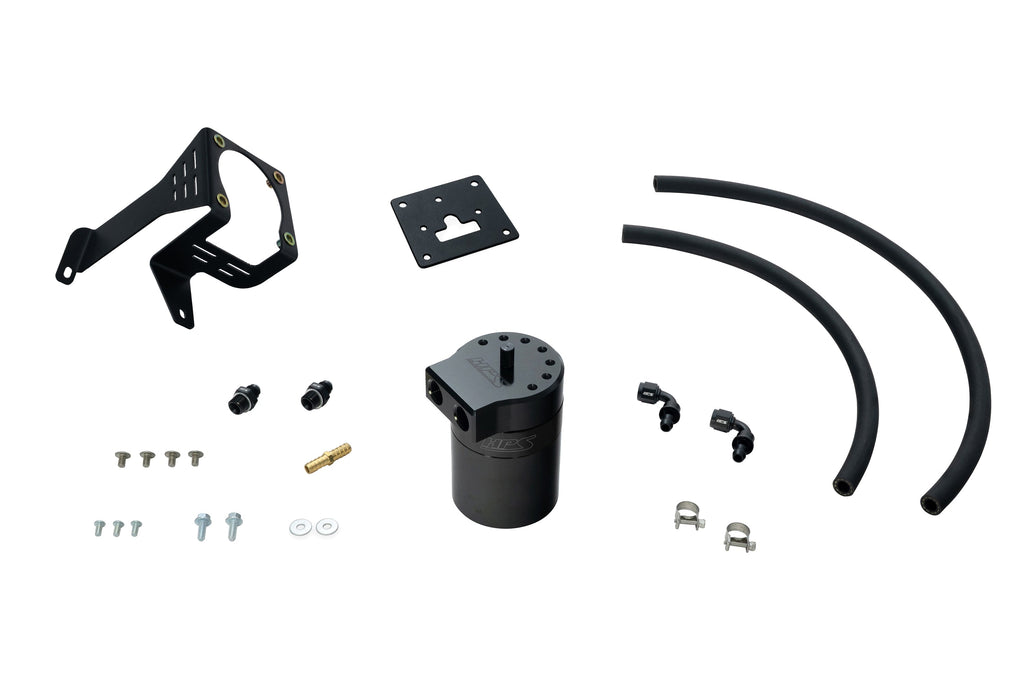 HPS Performance Billet Aluminum Oil Catch Can Kit, Black, 860-027WB