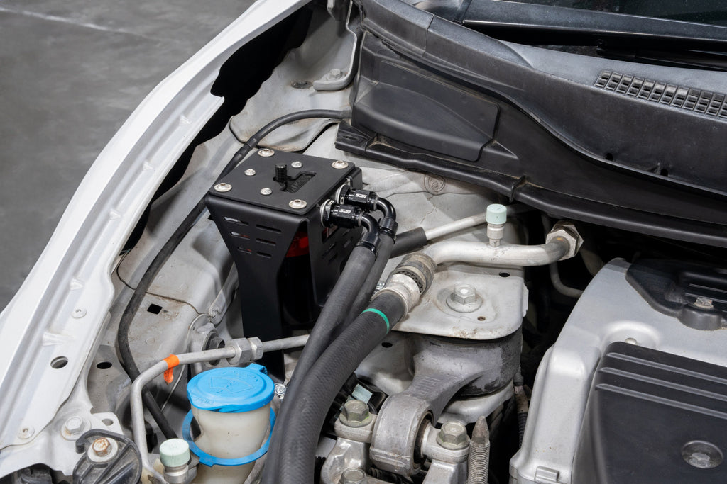 HPS Performance Billet Aluminum Oil Catch Can Kit, Black, 860-027WB