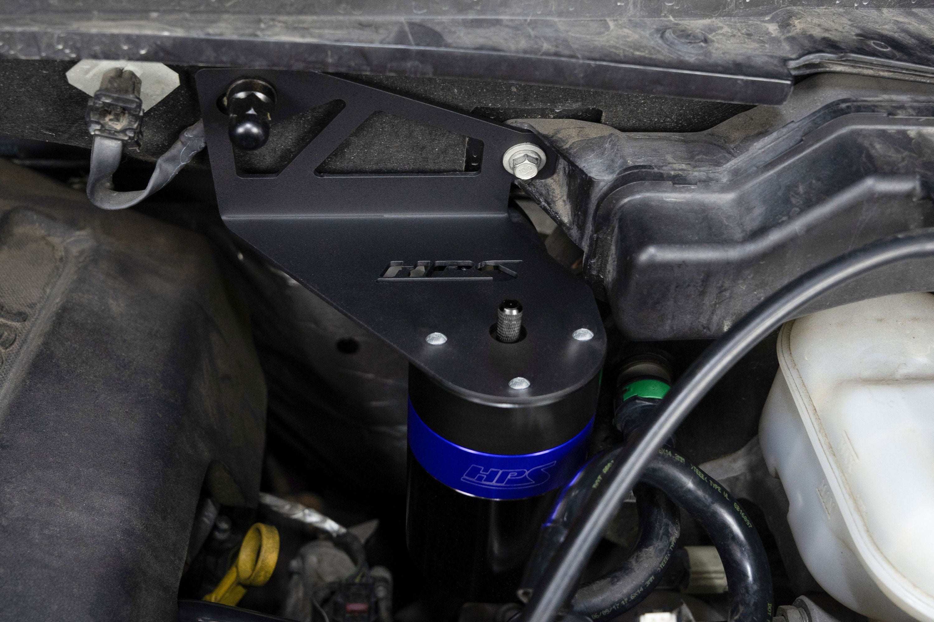 HPS Performance Billet Aluminum Oil Catch Can Kit, Blue, 860-028BL