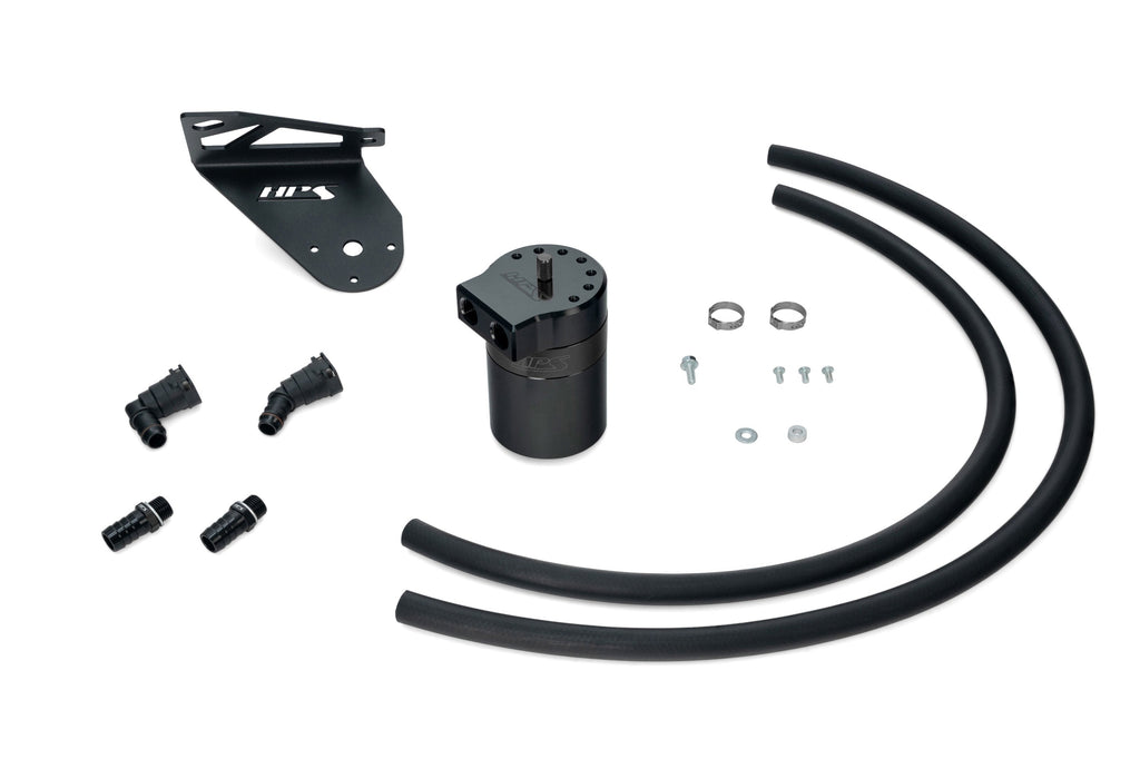 HPS Performance Billet Aluminum Oil Catch Can Kit, Black, 860-028WB