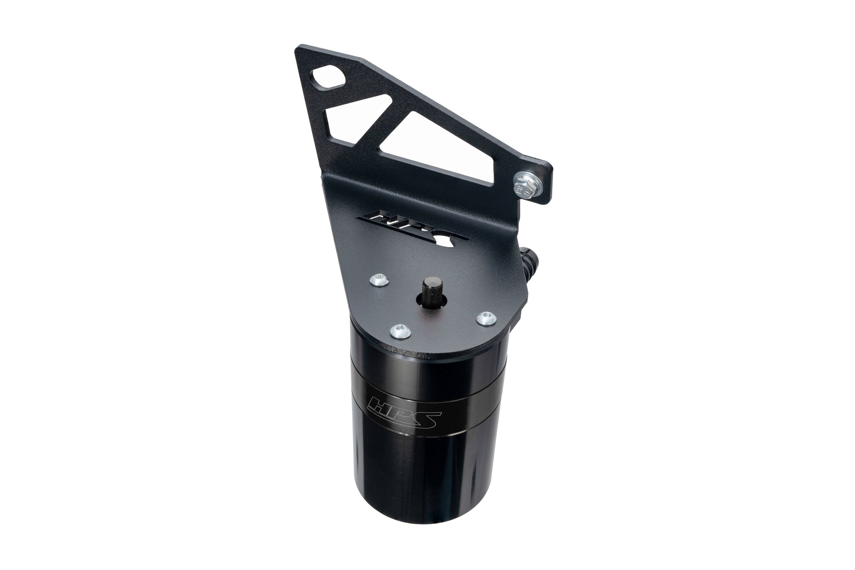 HPS Performance Billet Aluminum Oil Catch Can Kit, Black, 860-028WB