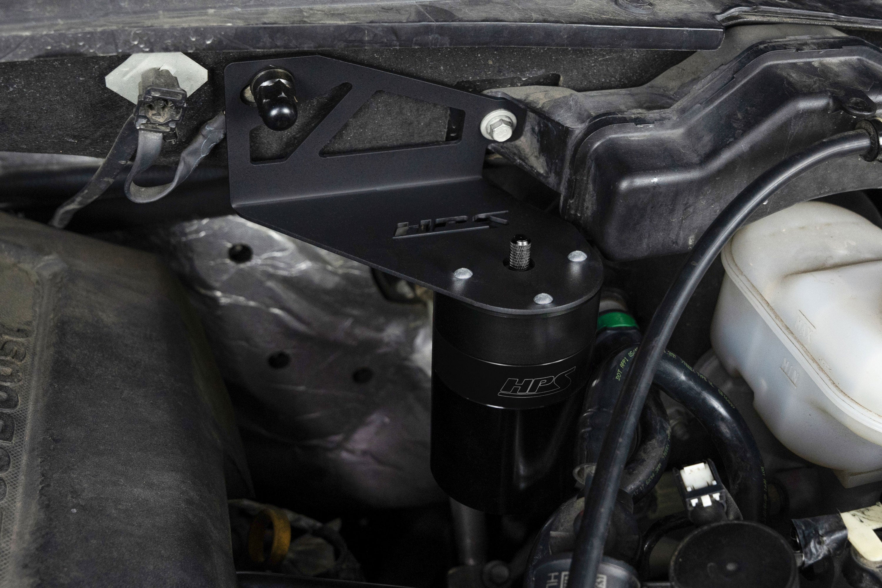 HPS Performance Billet Aluminum Oil Catch Can Kit, Black, 860-028WB