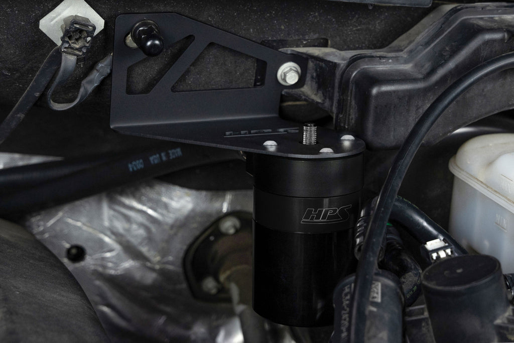 HPS Performance Billet Aluminum Oil Catch Can Kit, Black, 860-028WB