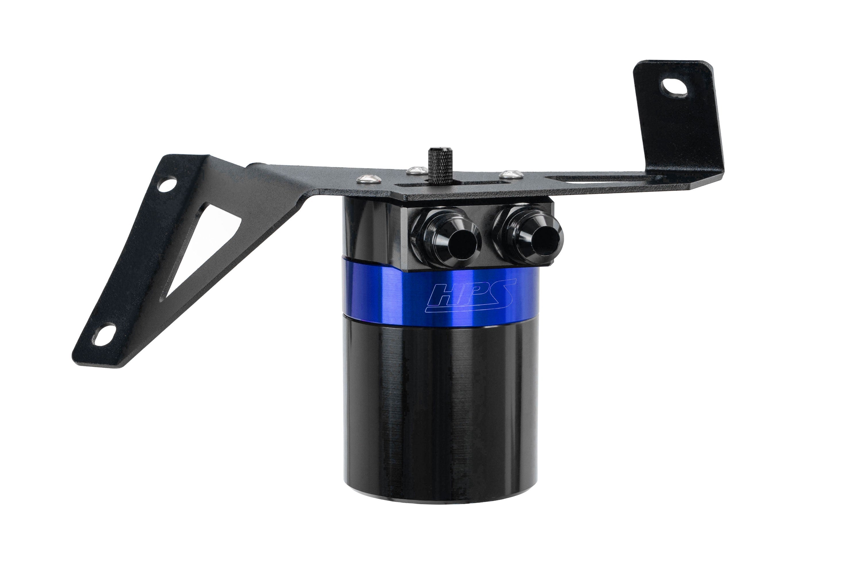 HPS Performance Billet Aluminum Oil Catch Can Kit, Blue, 860-029BL