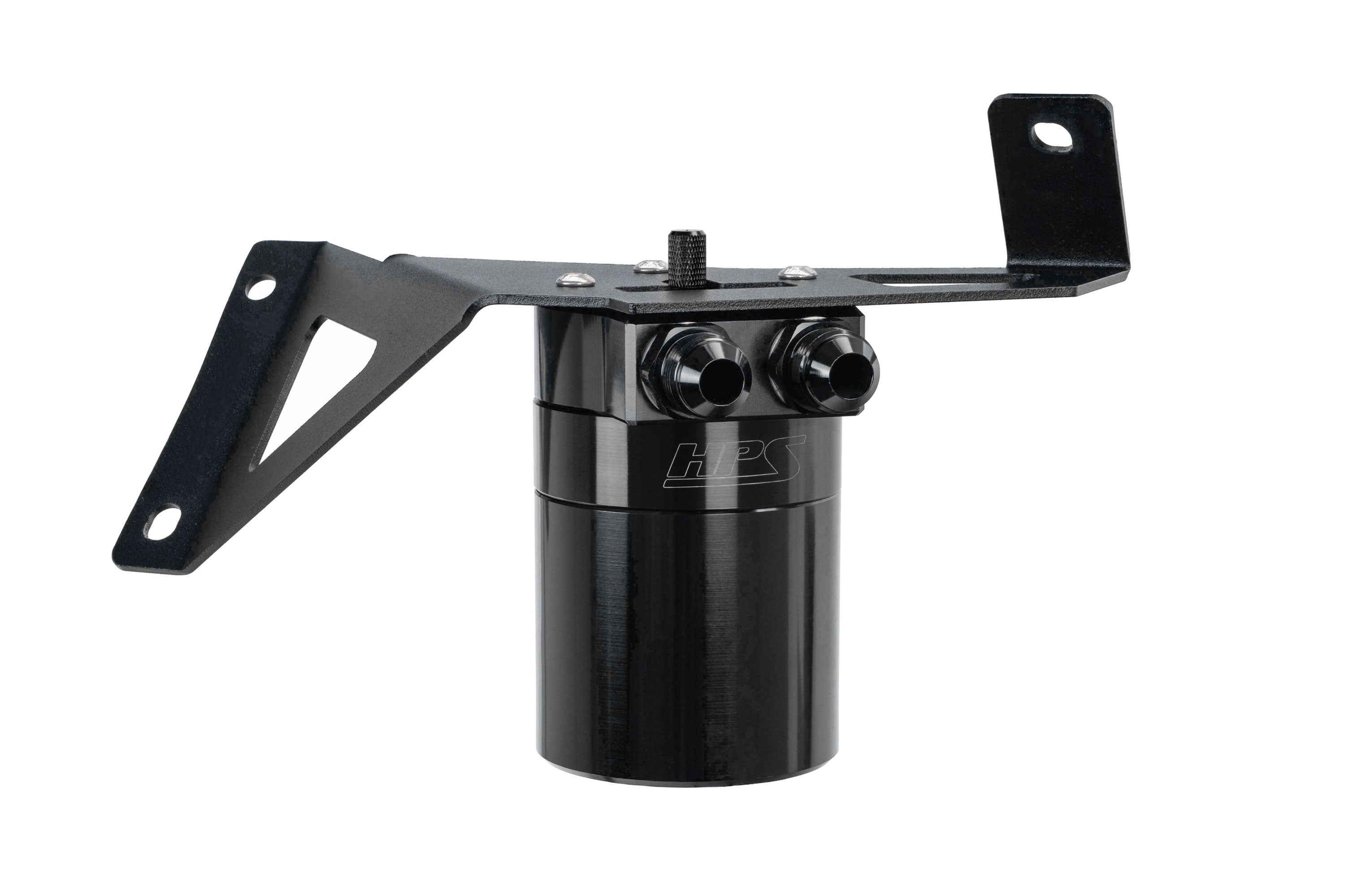 HPS Performance Billet Aluminum Oil Catch Can Kit, Black, 860-029WB