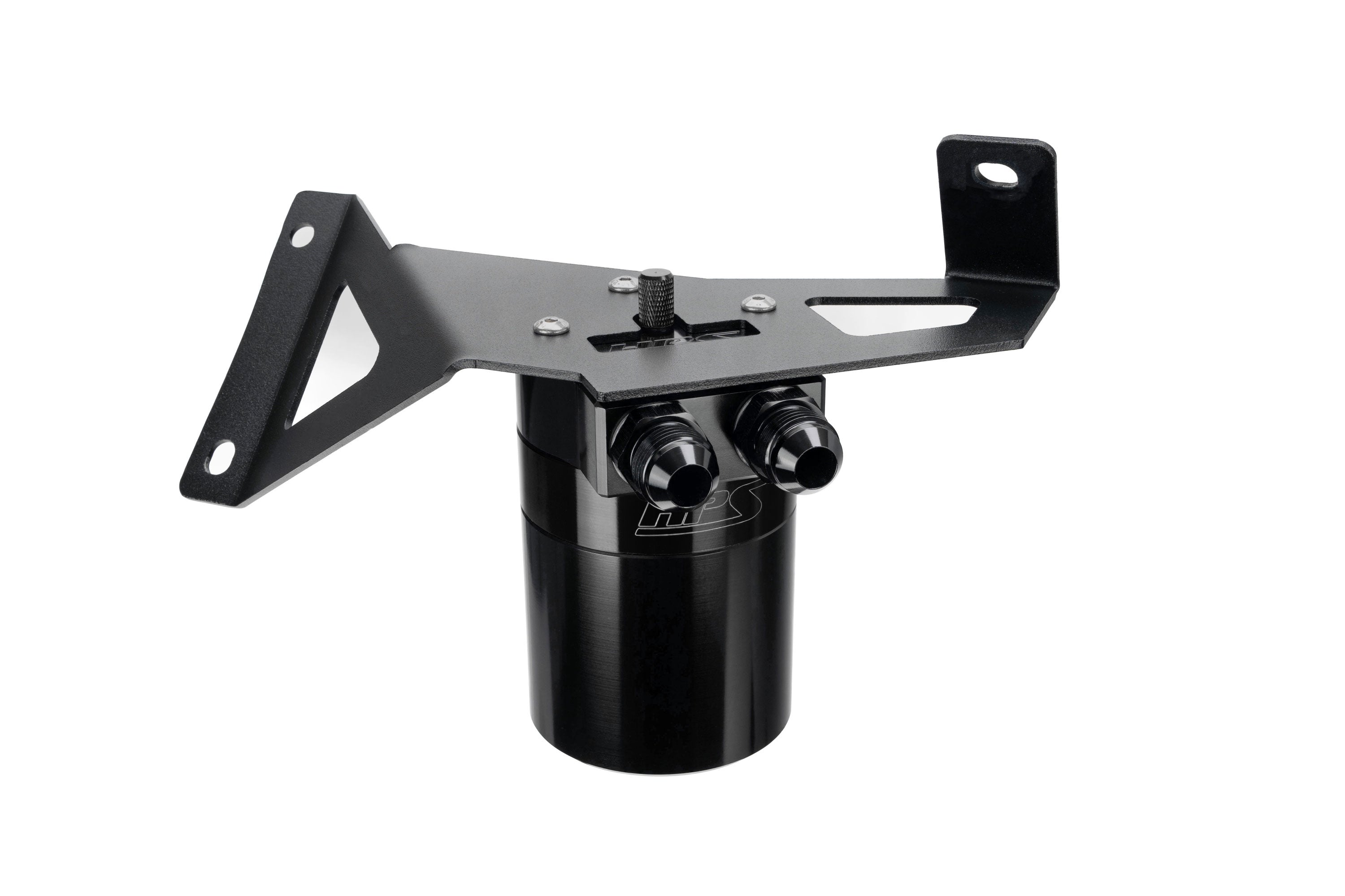 HPS Performance Billet Aluminum Oil Catch Can Kit, Black, 860-029WB