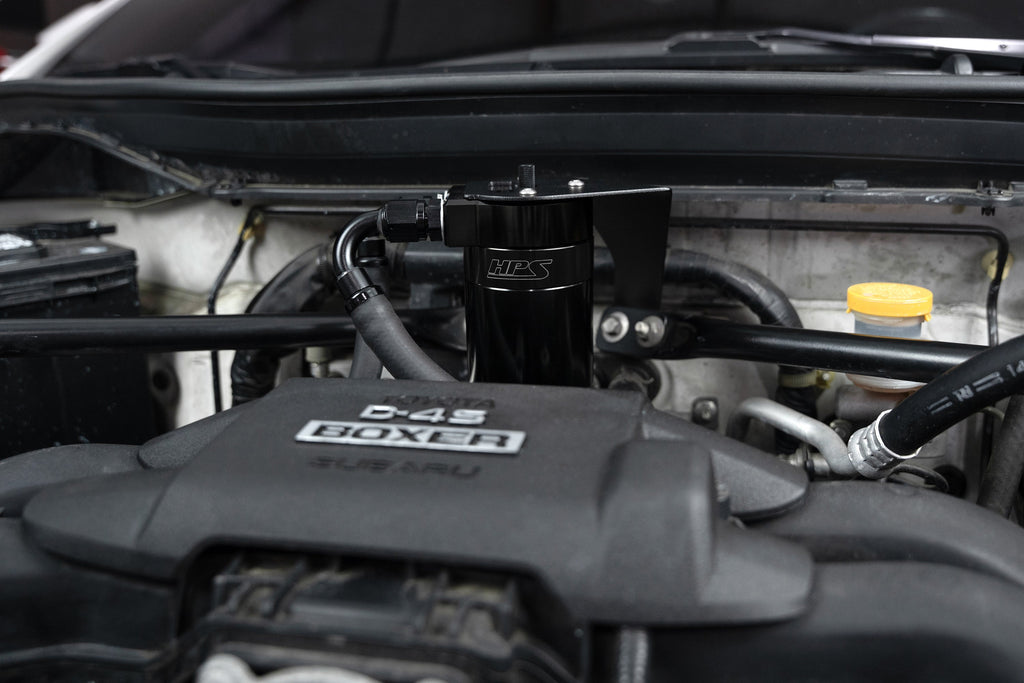 HPS Performance Billet Aluminum Oil Catch Can Kit, Black, 860-030WB