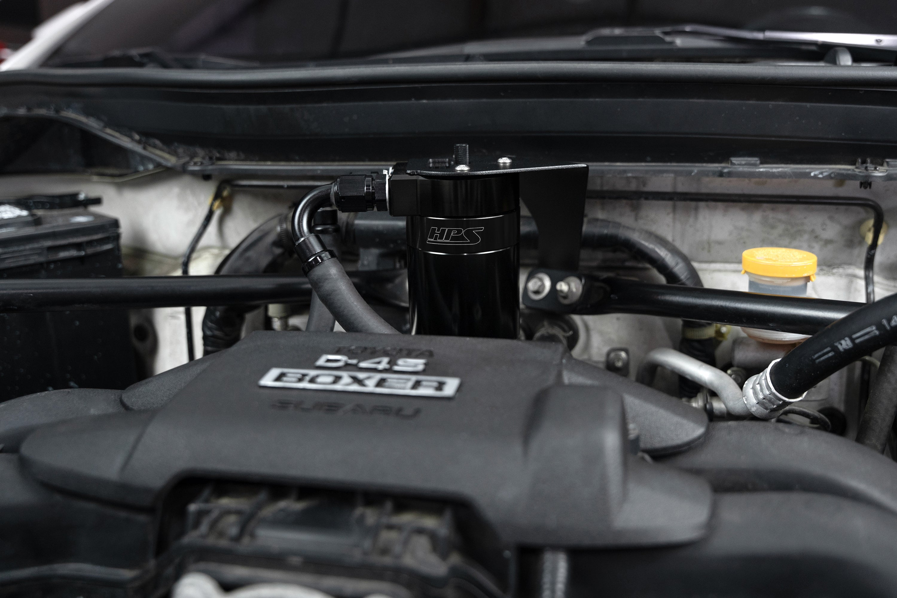 HPS Performance Billet Aluminum Oil Catch Can Kit, Black, 860-030WB