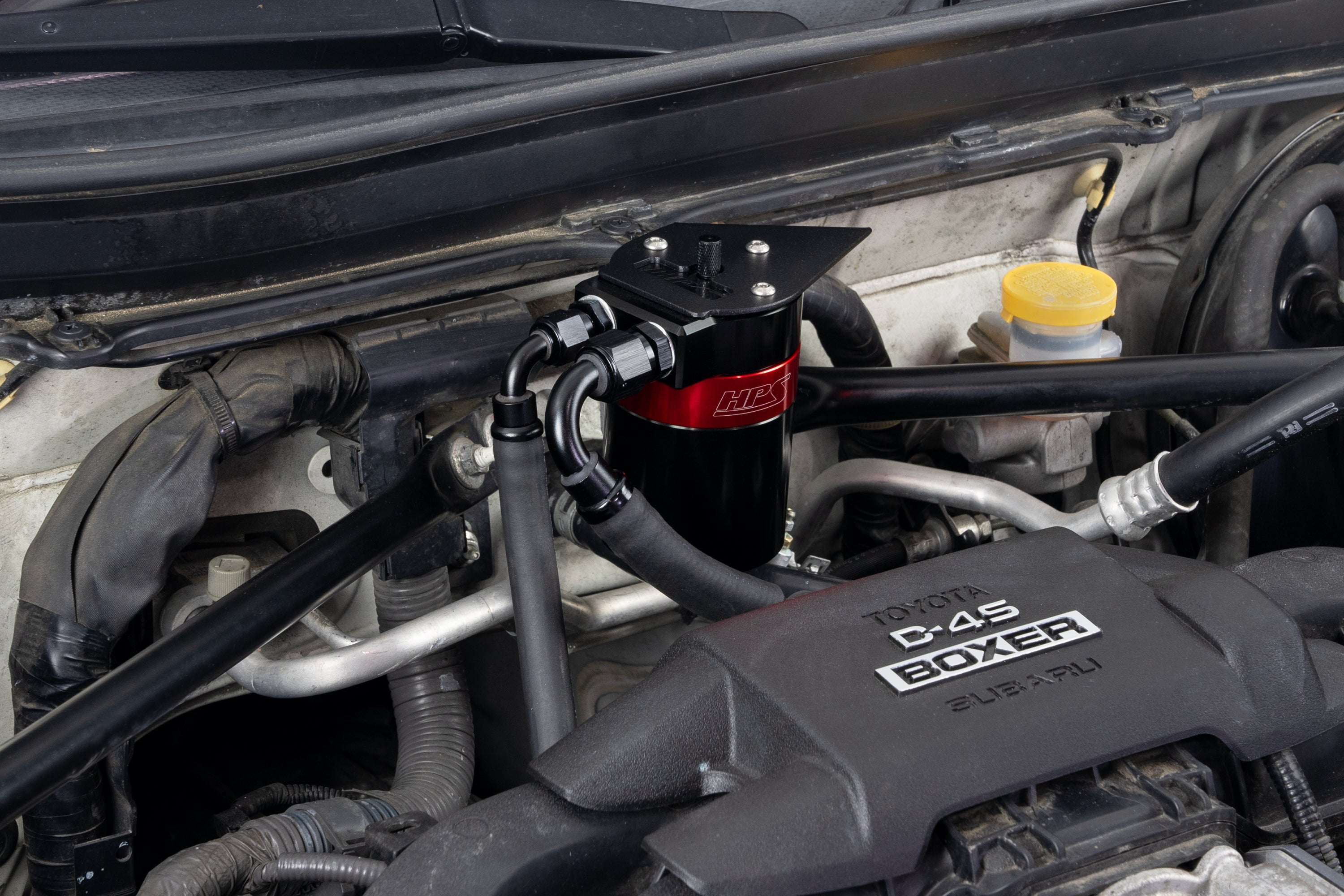 HPS Performance Billet Aluminum Oil Catch Can Kit, Red, 860-030