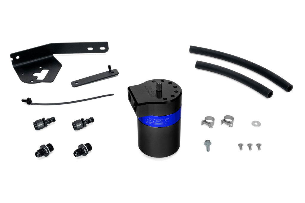HPS Performance Billet Aluminum Oil Catch Can Kit, Blue, 860-031BL