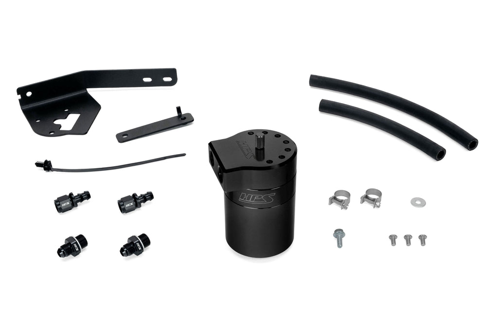 HPS Performance Billet Aluminum Oil Catch Can Kit, Black, 860-031WB