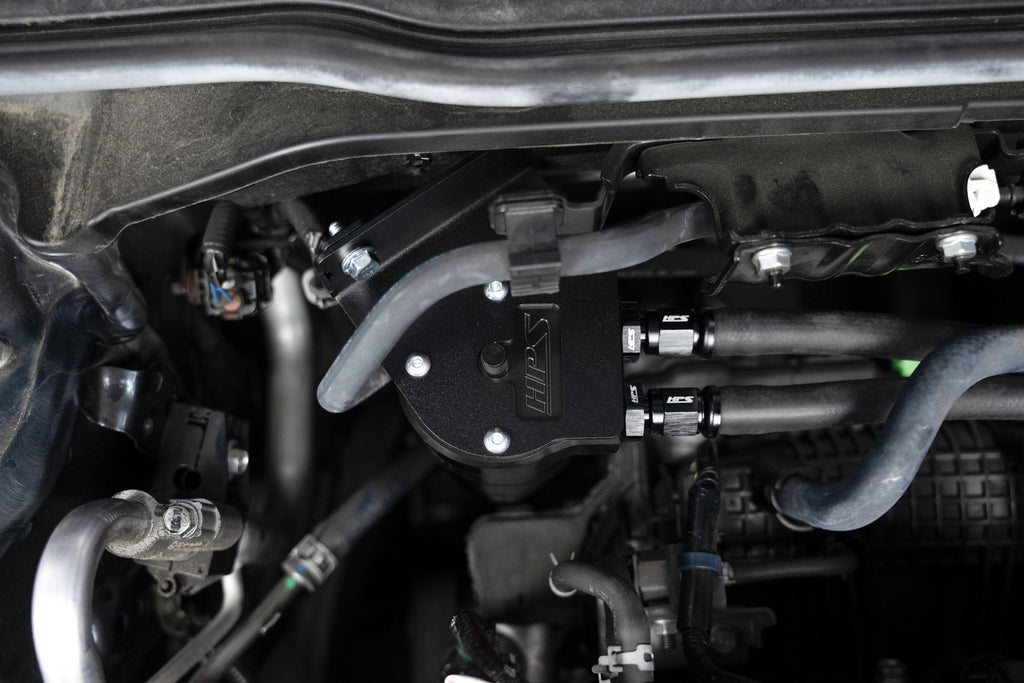 HPS Performance Billet Aluminum Oil Catch Can Kit, Black, 860-031WB
