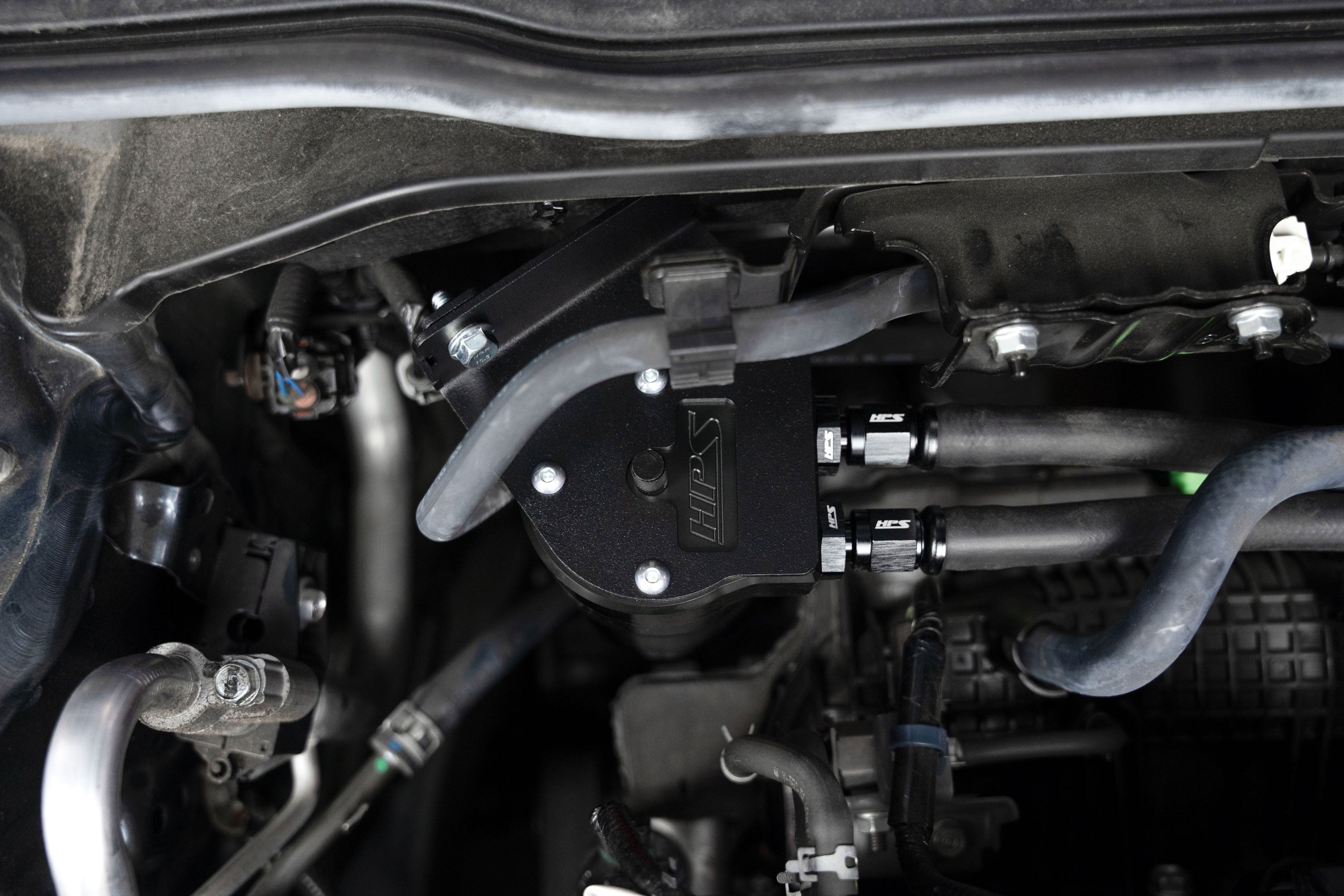 HPS Performance Billet Aluminum Oil Catch Can Kit, Black, 860-031WB