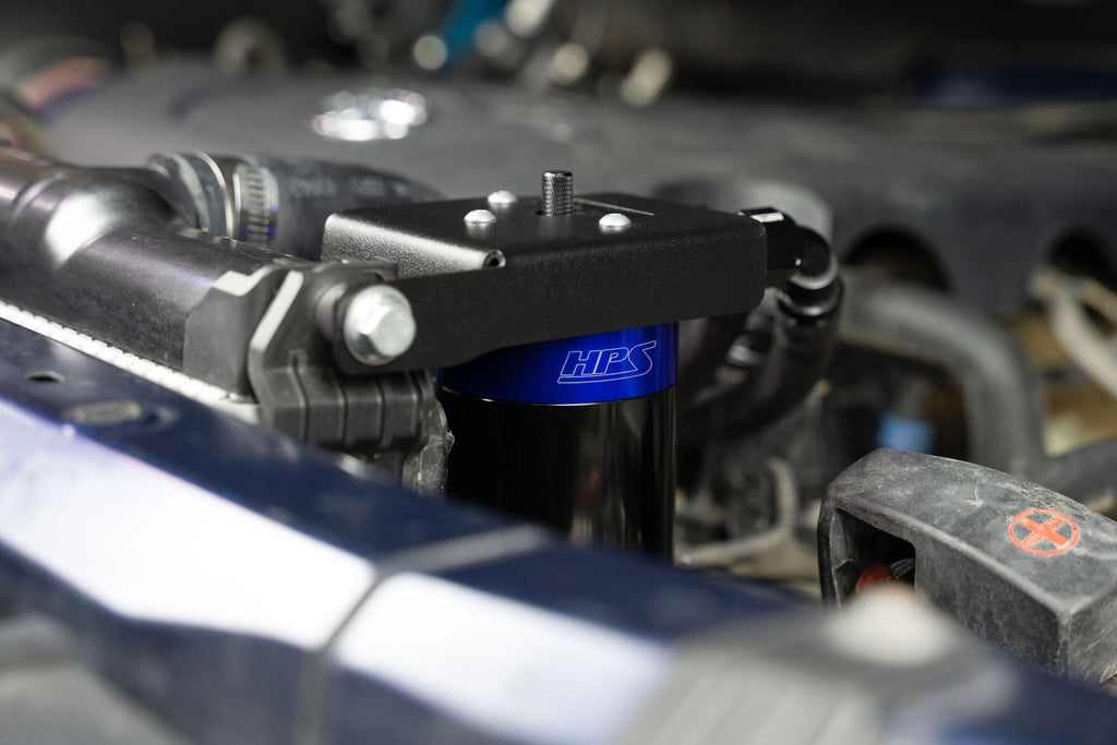 HPS Performance Billet Aluminum Oil Catch Can Kit, Blue, 860-033BL