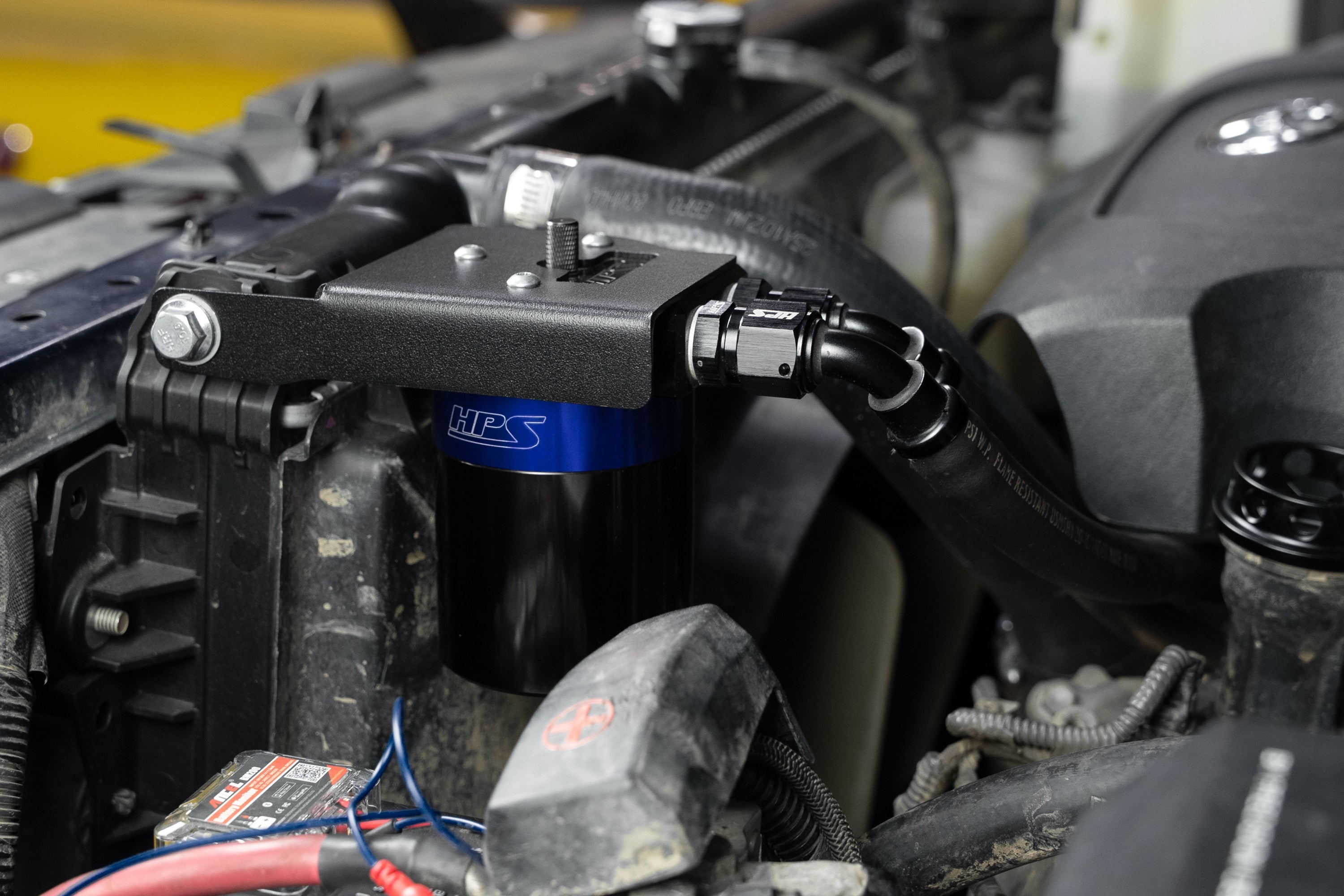 HPS Performance Billet Aluminum Oil Catch Can Kit, Blue, 860-033BL