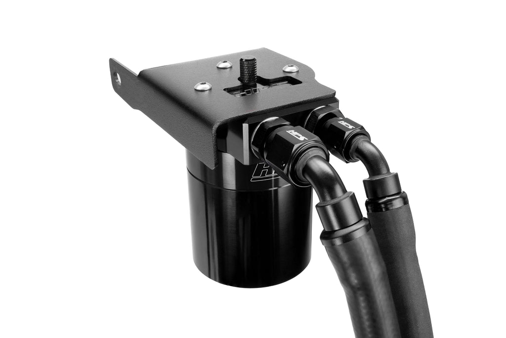 HPS Performance Billet Aluminum Oil Catch Can Kit, Black, 860-033WB
