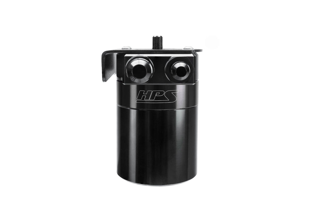 HPS Performance Billet Aluminum Oil Catch Can Kit, Black, 860-033WB