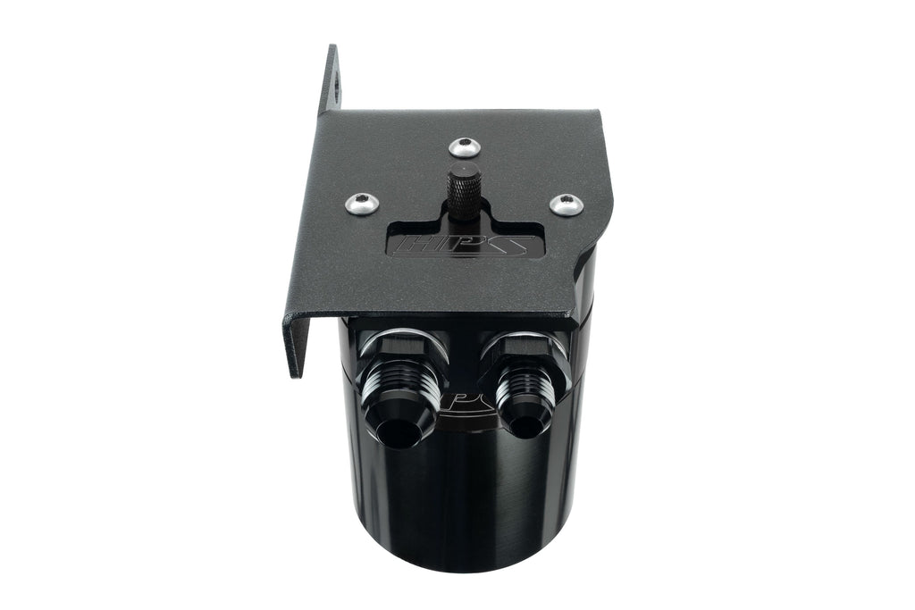 HPS Performance Billet Aluminum Oil Catch Can Kit, Black, 860-033WB