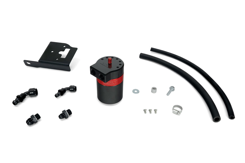 HPS Performance Billet Aluminum Oil Catch Can Kit, Red, 860-033