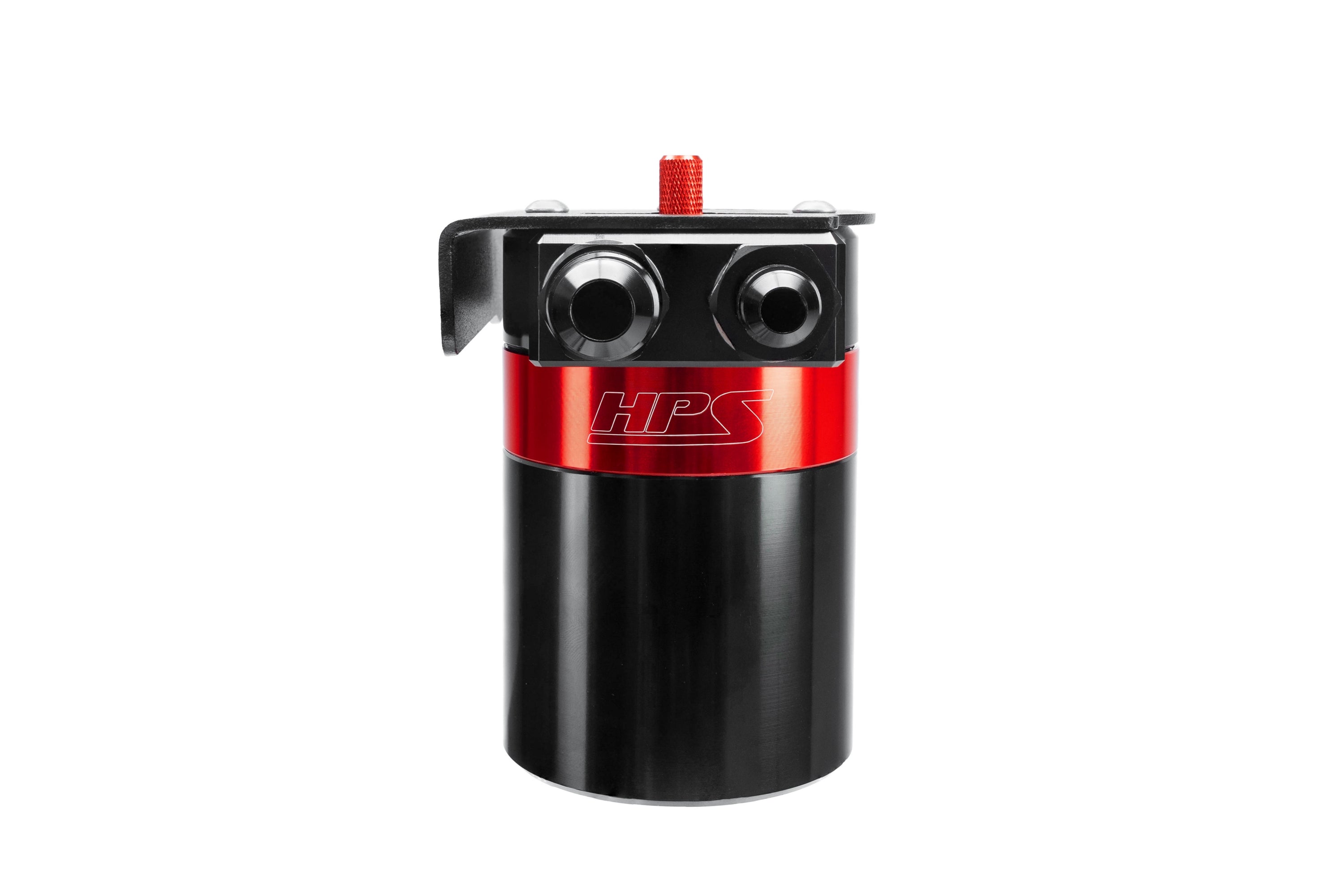 HPS Performance Billet Aluminum Oil Catch Can Kit, Red, 860-033