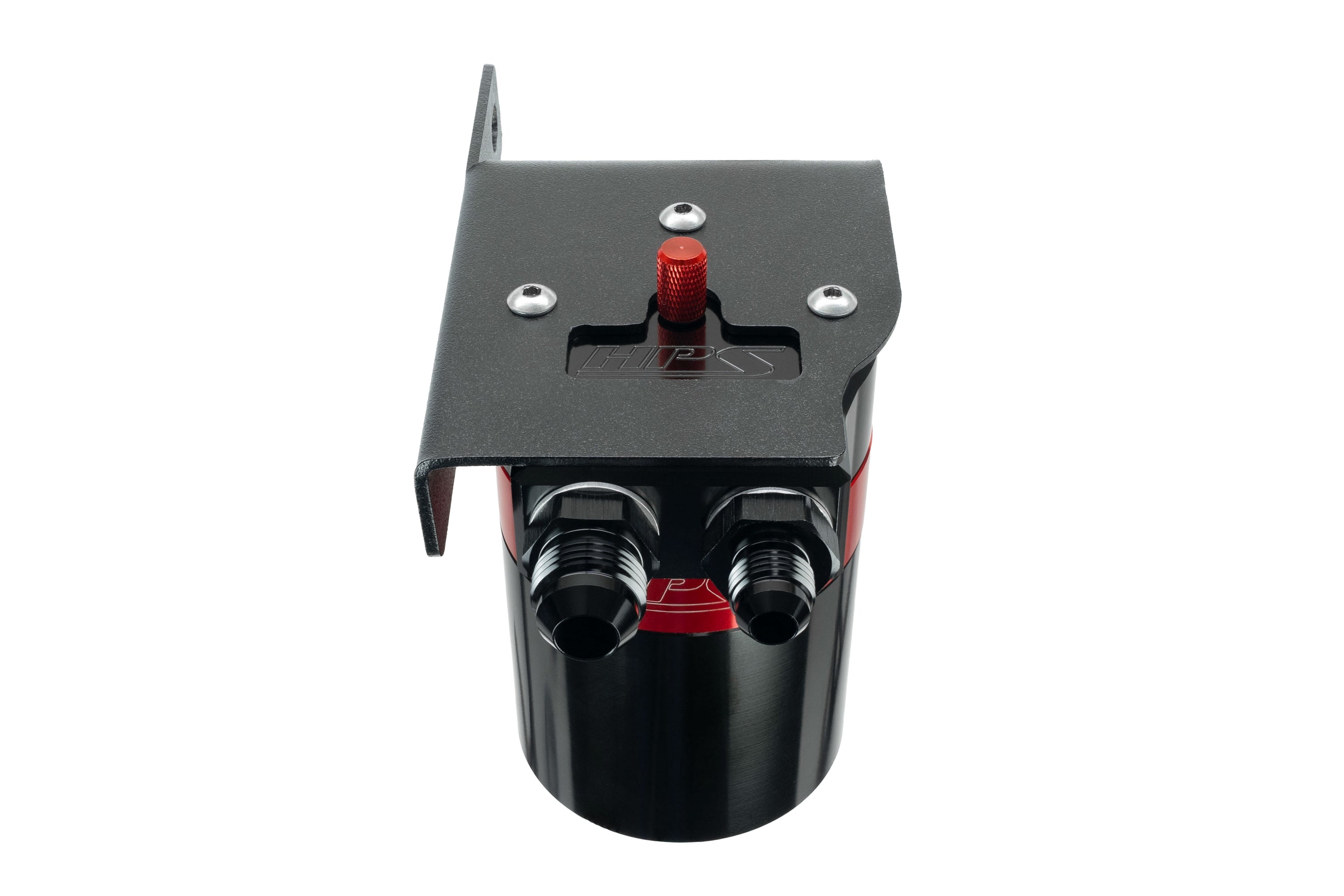 HPS Performance Billet Aluminum Oil Catch Can Kit, Red, 860-033