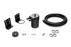 HPS Performance Aluminum Oil Catch Can Kit with 1/2" Barb Adapters and Rubber Hoses, Black, 861-502WB