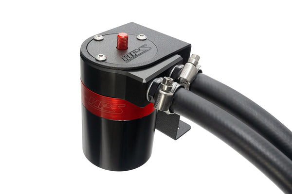 HPS Performance Aluminum Oil Catch Can Kit with 1/2" Barb Adapters and Rubber Hoses, 861-502