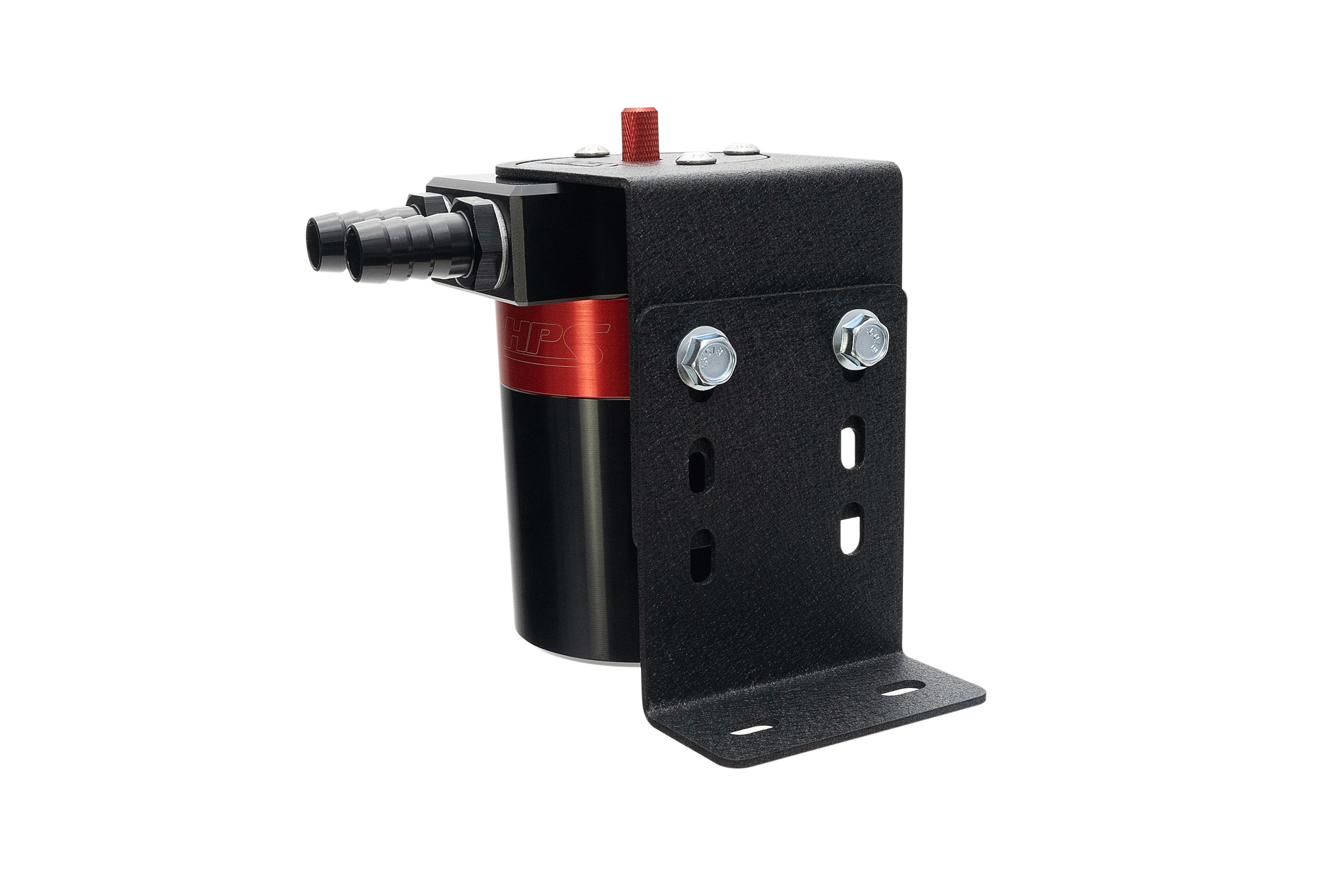 HPS Performance Aluminum Oil Catch Can Kit with 1/2" Barb Adapters and Rubber Hoses, 861-502