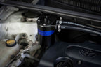 HPS Performance Aluminum Oil Catch Can Kit with 5/8" Barb Adapters and Rubber Hoses, Blue, 861-503BL