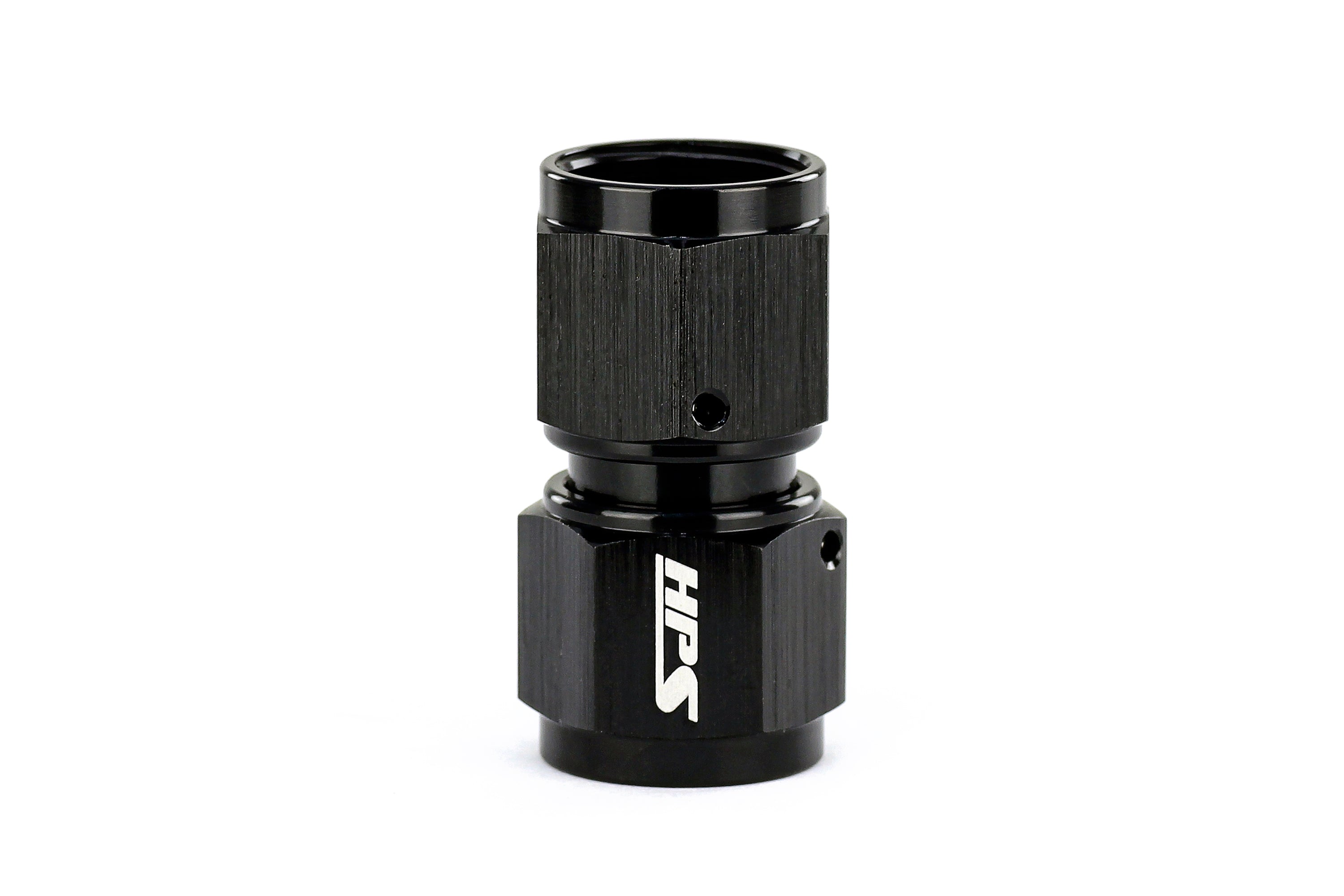 HPS Performance Straight -12 AN Female to Female Swivel Coupling Adapter Aluminum Black