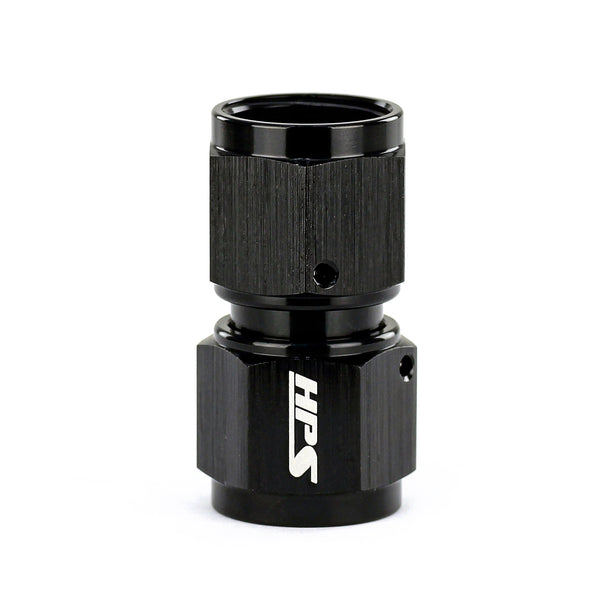 HPS Performance Straight AN -4 Female to Female Swivel Coupling Adapter Aluminum Black