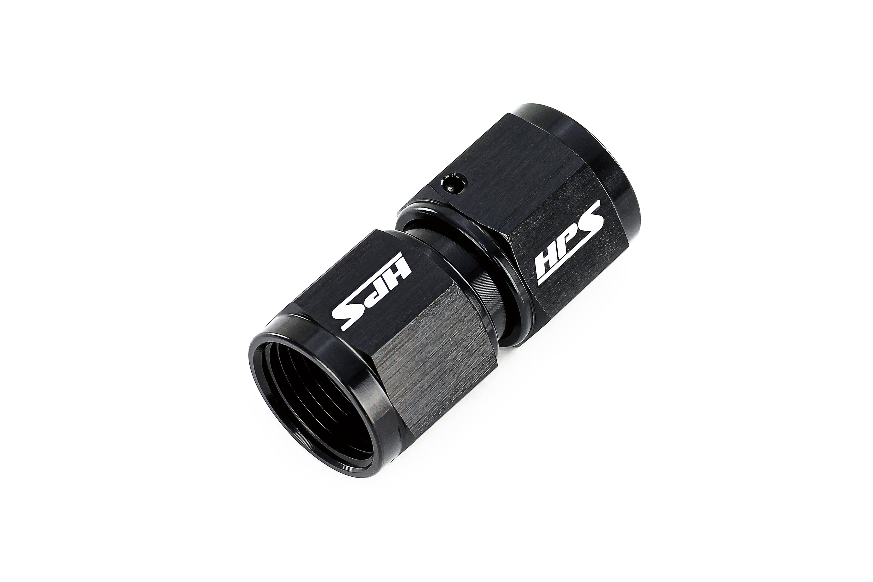 HPS Performance Straight -6 AN Female to Female Swivel Coupling Adapter, Aluminum, Black