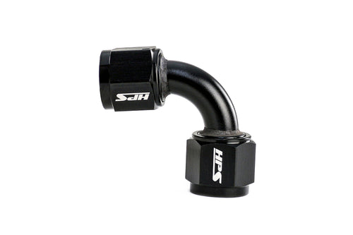 HPS Performance 90 Degree AN -6 Female to Female Swivel Coupling Adapter Aluminum Black